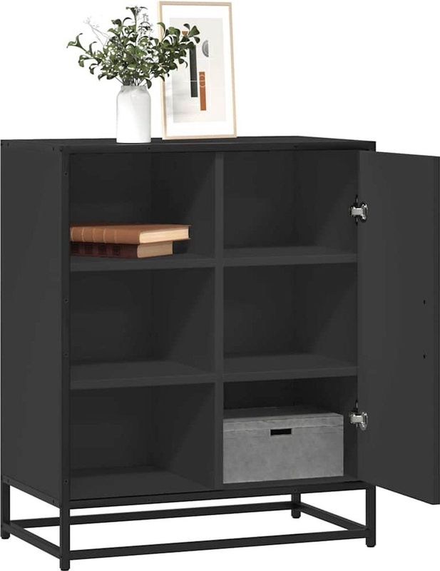 vidaXL - Dressoir - Zwart - Bewerkt Hout - 62x35x76 cm