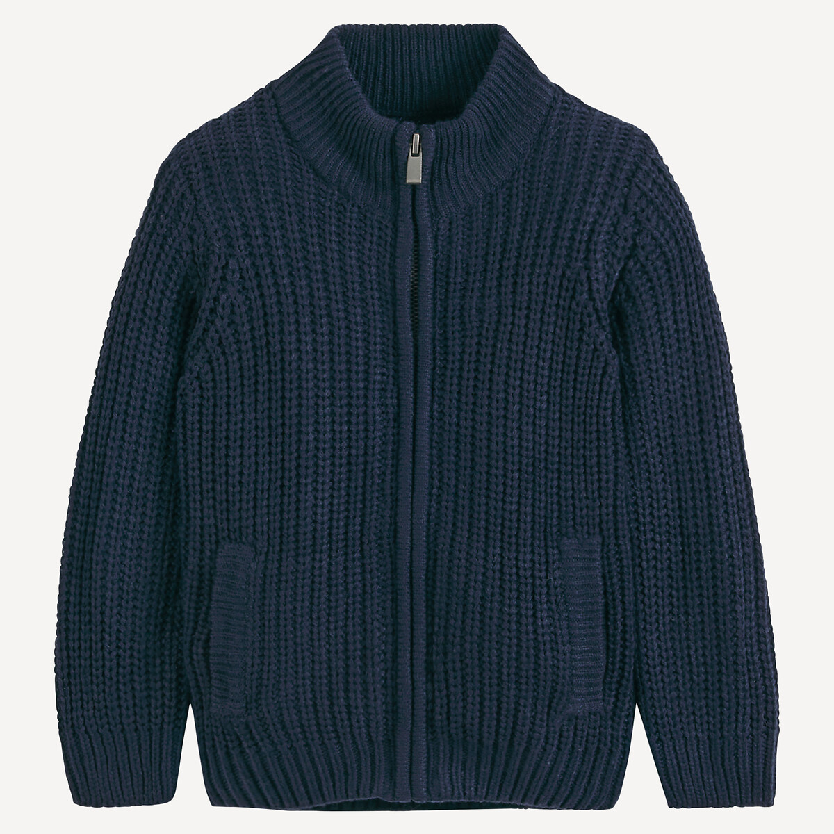 COLEÇÕES LA REDOUTE<br>Cardigã com zíper e gola alta