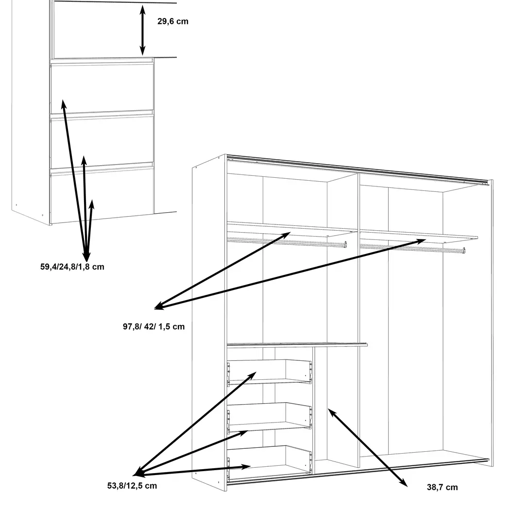 Schwebetürenschrank Winn2 200 x 200 cm
