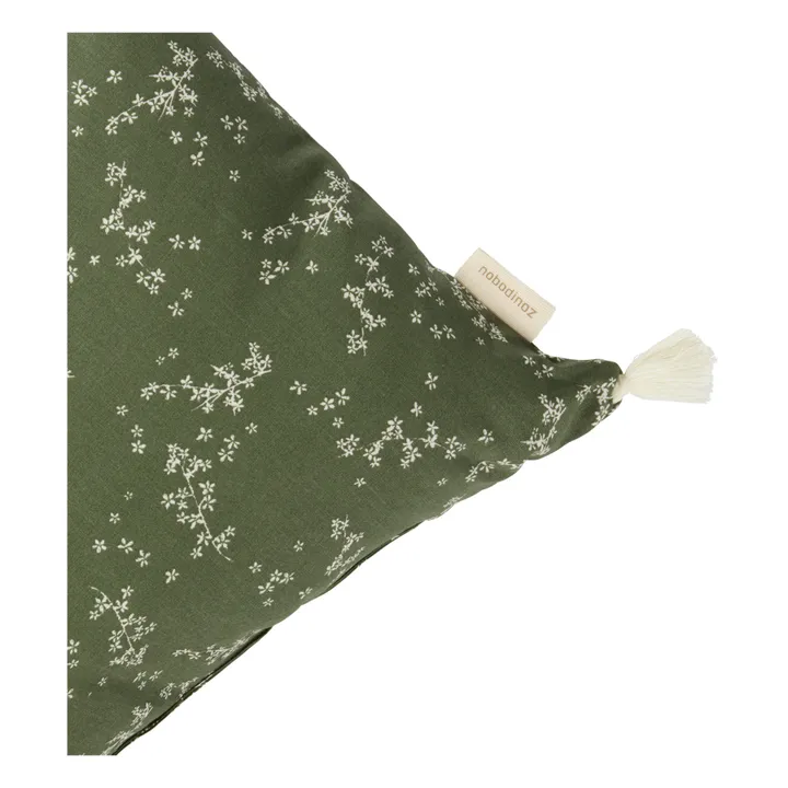 Nobodinoz Coussin rectangulaire Stories en coton bio | Vert