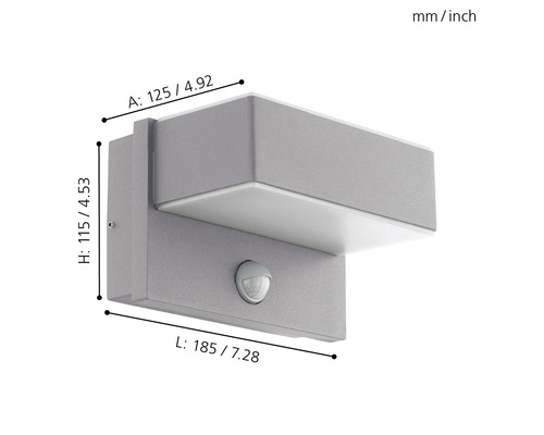 LED Sensor Buiten Wandlamp 2x5.6W 2x600 lm 3000K Azzinano zilver