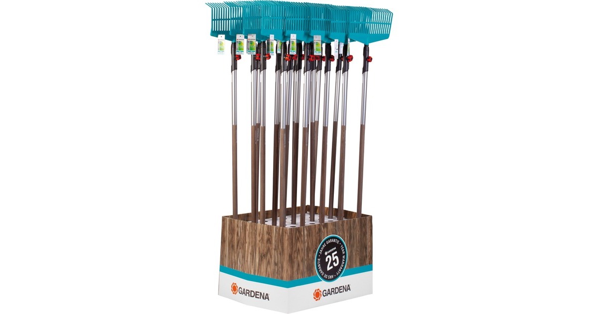 GARDENACombisystem gazonhark bladhark  (Turquoise/houtkleur, 3020-23)