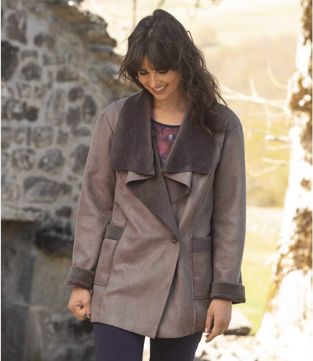 Veste Suédine Asymétrique