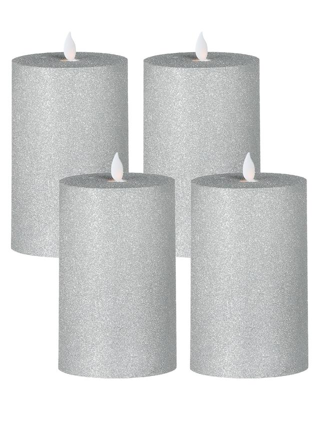 LED Echtwachskerze Glamour, 4er-Set