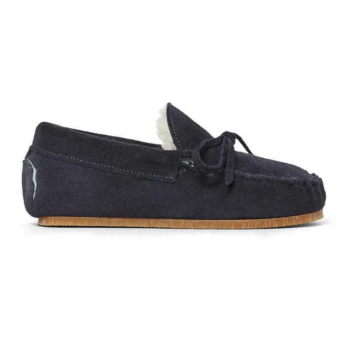 Pèpè Chaussons Mocassins Fourrés | Bleu marine