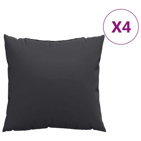 vidaXL Almofadas de Sofá 4 Peças 40x40 cm Tecido Preto - 3914372014