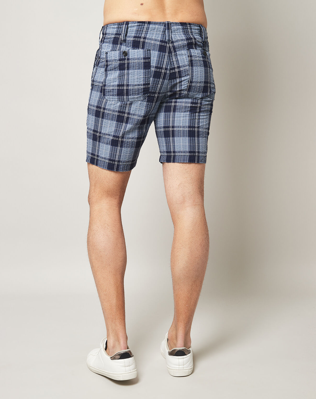 Hartford Short Berry à carreaux bleu/marine