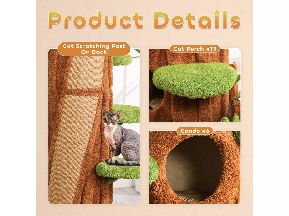 Cadre d'escalade pour chat en bois, couleur brun foncé