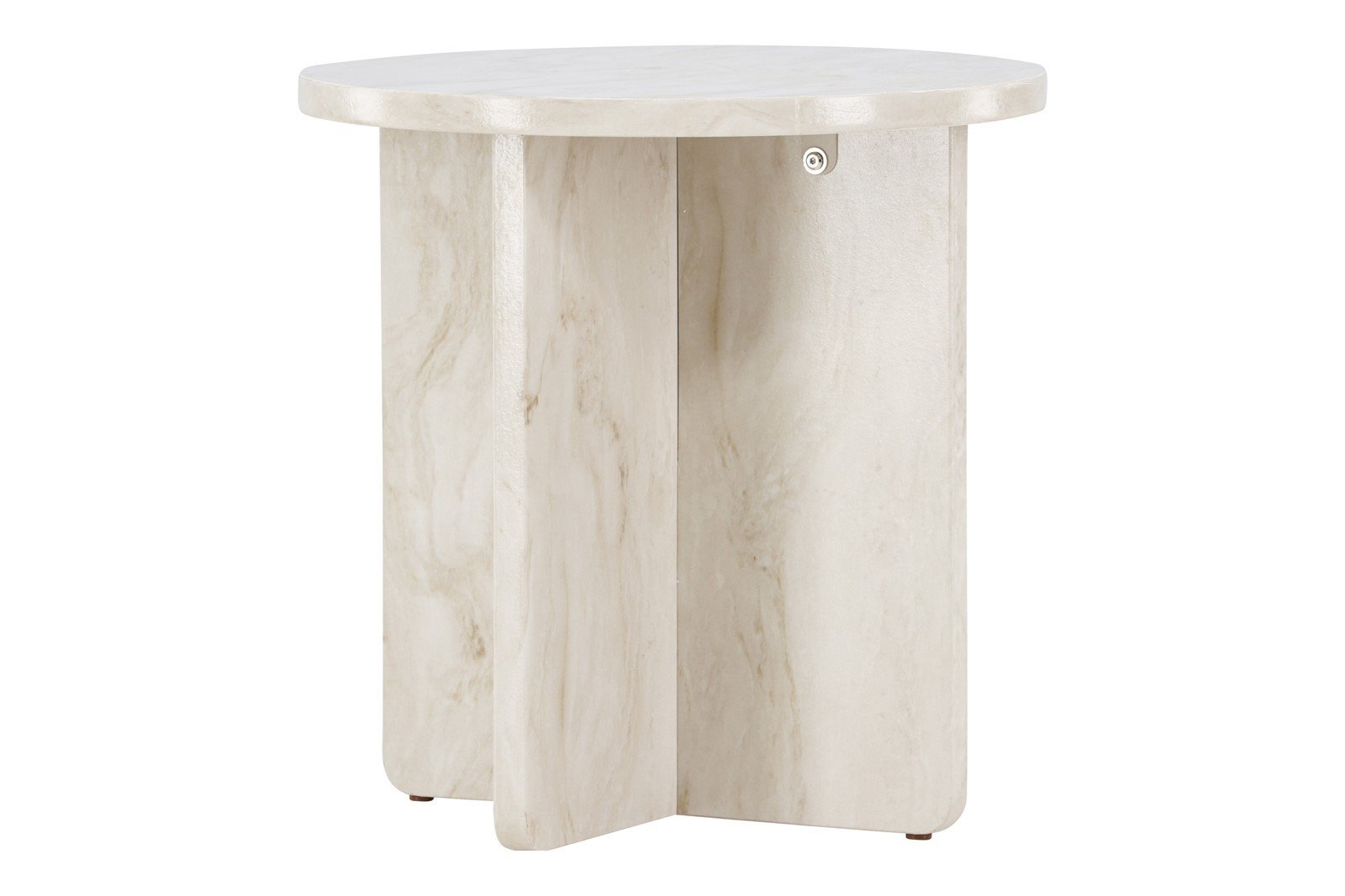 Ålesund Sidebord Beige fiberplate. Ø50 cm.