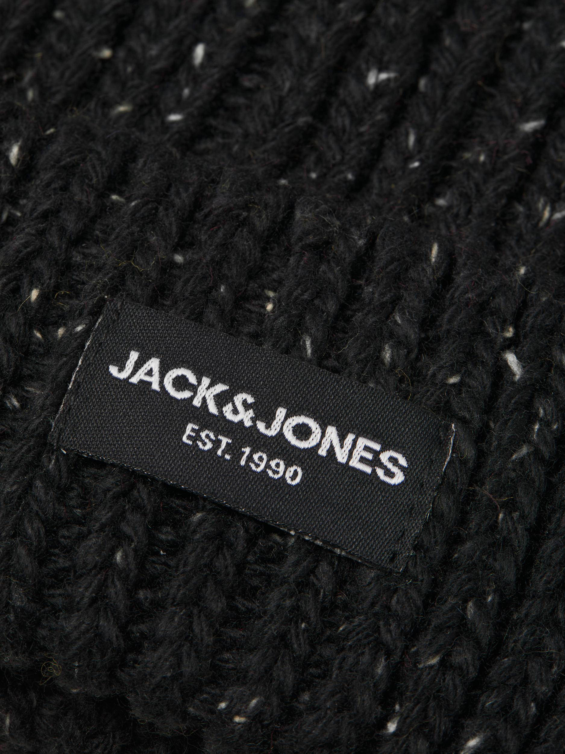 JACK & JONES muts JACCLIFF gemeleerd zwart