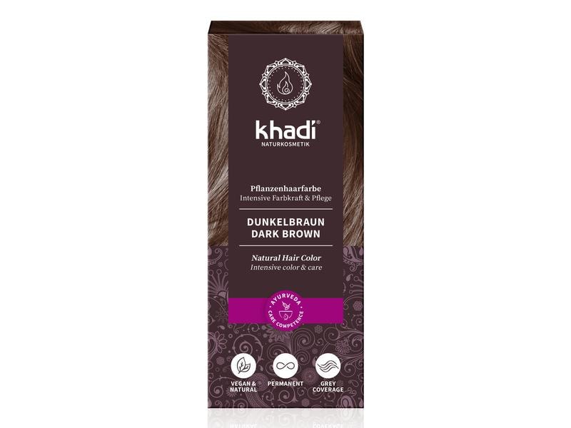 khadi Pflanzenhaarfarbe Dunkelbraun Bio-Haarfarbe pflegt das Haar zusätzlich