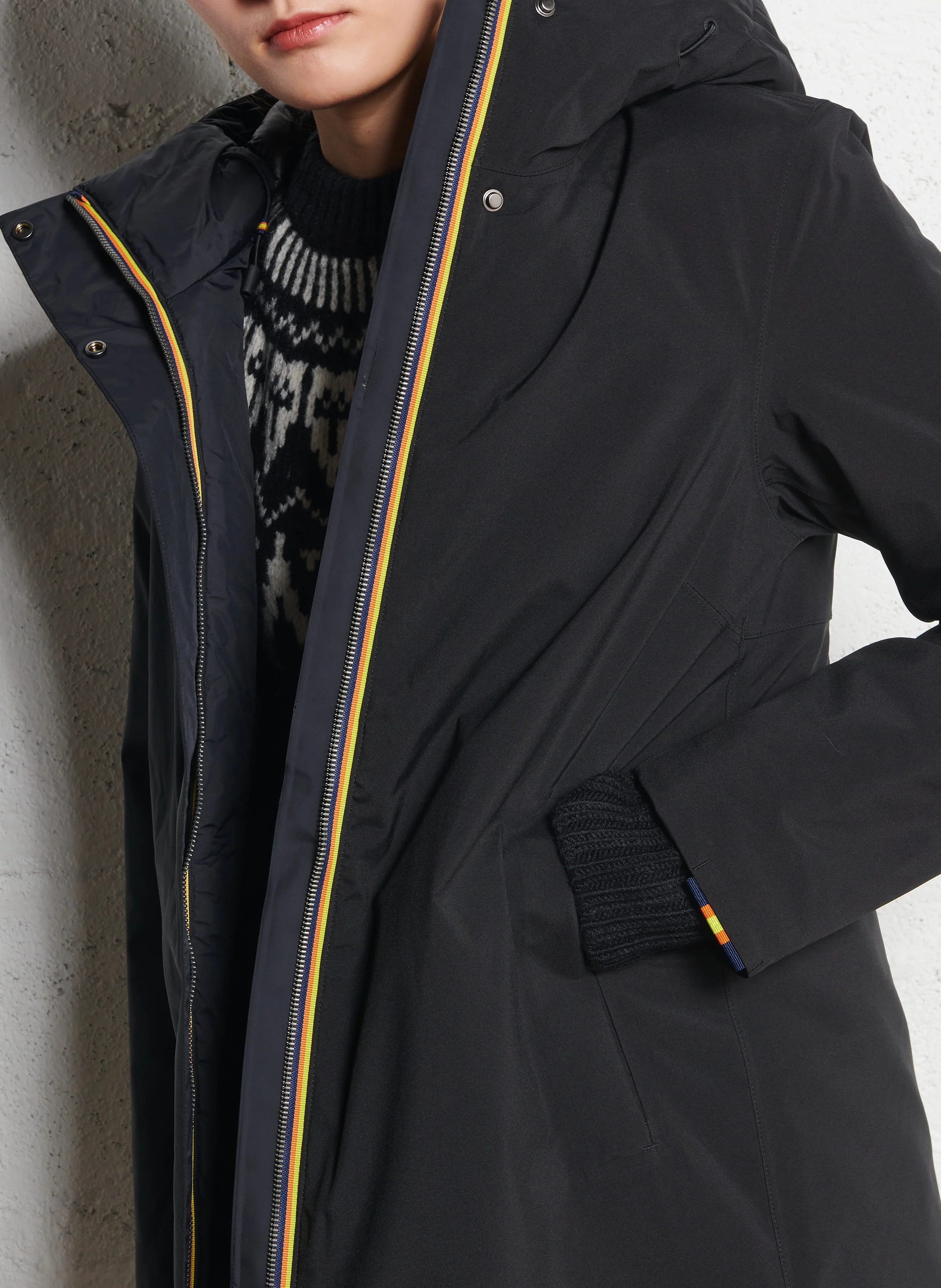 MATHIEL BONDED PADDED - Parka col montant | Noir