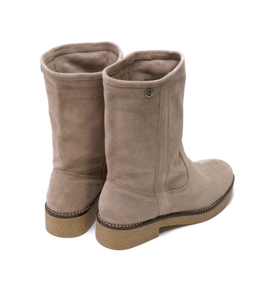 Botas de couro taupe Vanessa da Porronet