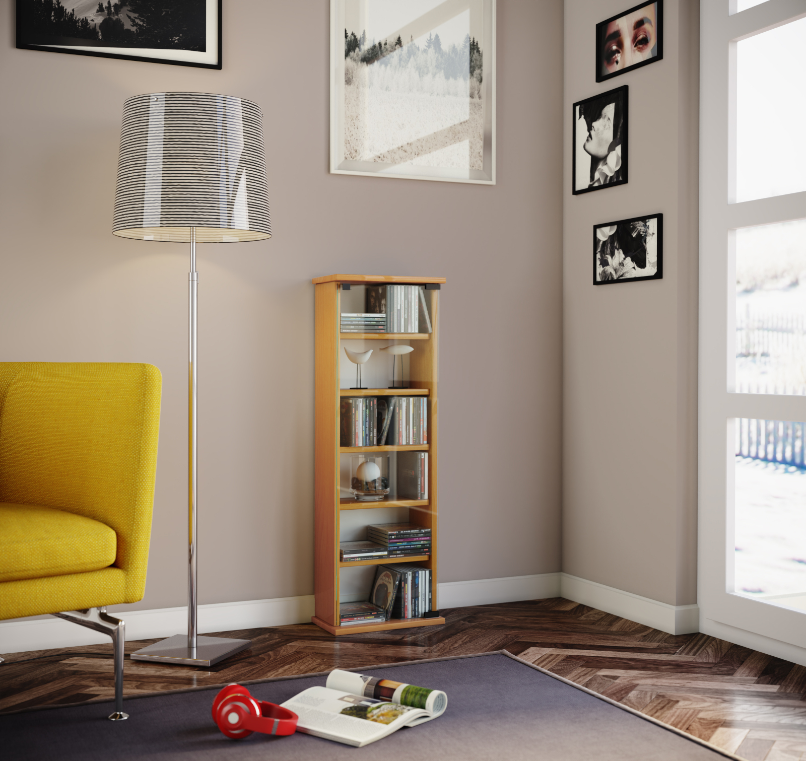CD-Regal - Buche - 31 cm breit - für 150 CDs