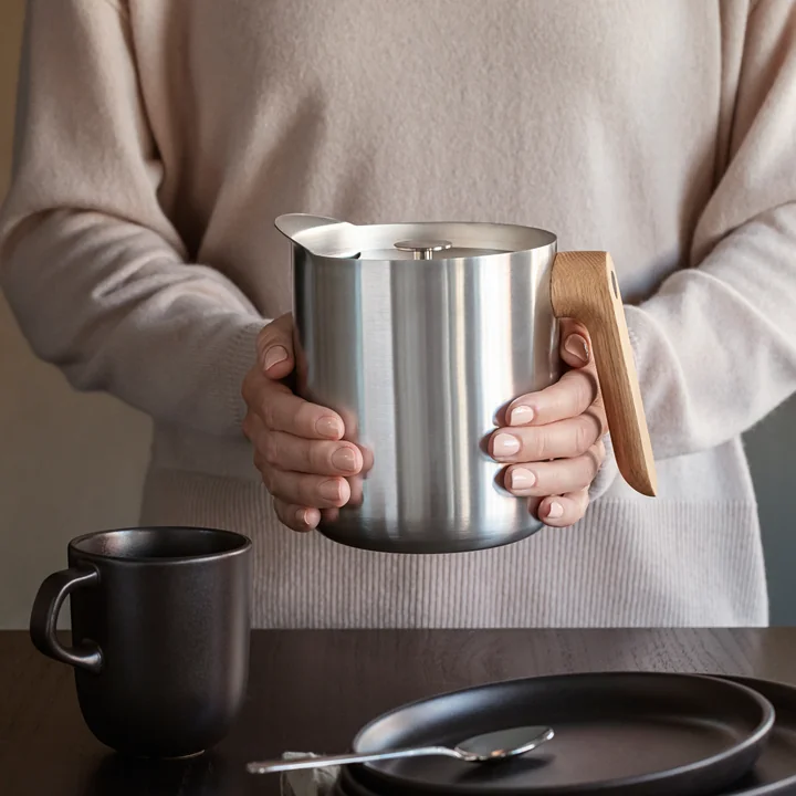 Eva Solo - Nordic Kitchen Stempelteekanne 1 l, Edelstahl / Eiche