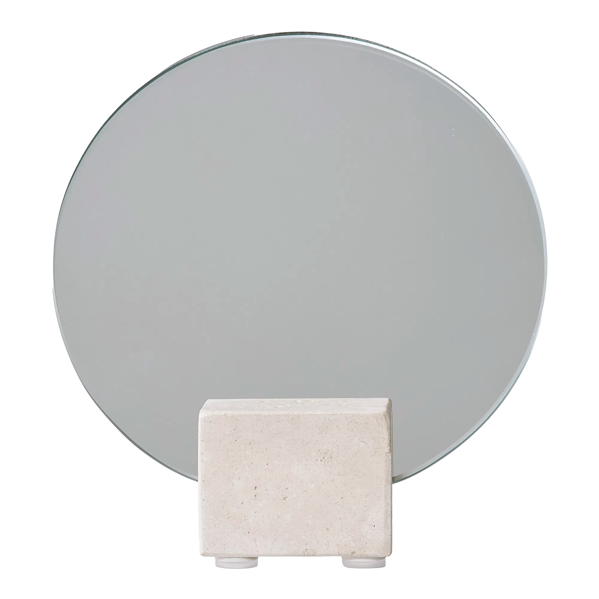 Make-up spiegel Rixt met travertijn standaard Beige