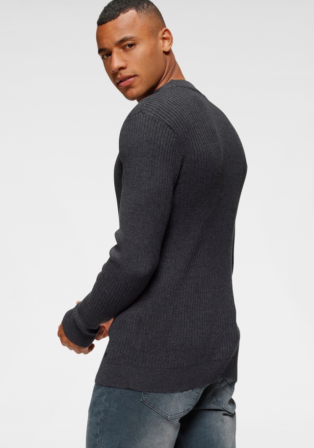 Bruno Banani Stehkragenpullover , in Rippstrickoptik