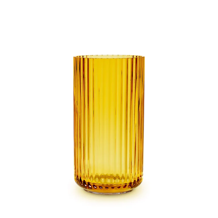 Lyngby Porcelæn - Glasvase H 15,5 cm, amber