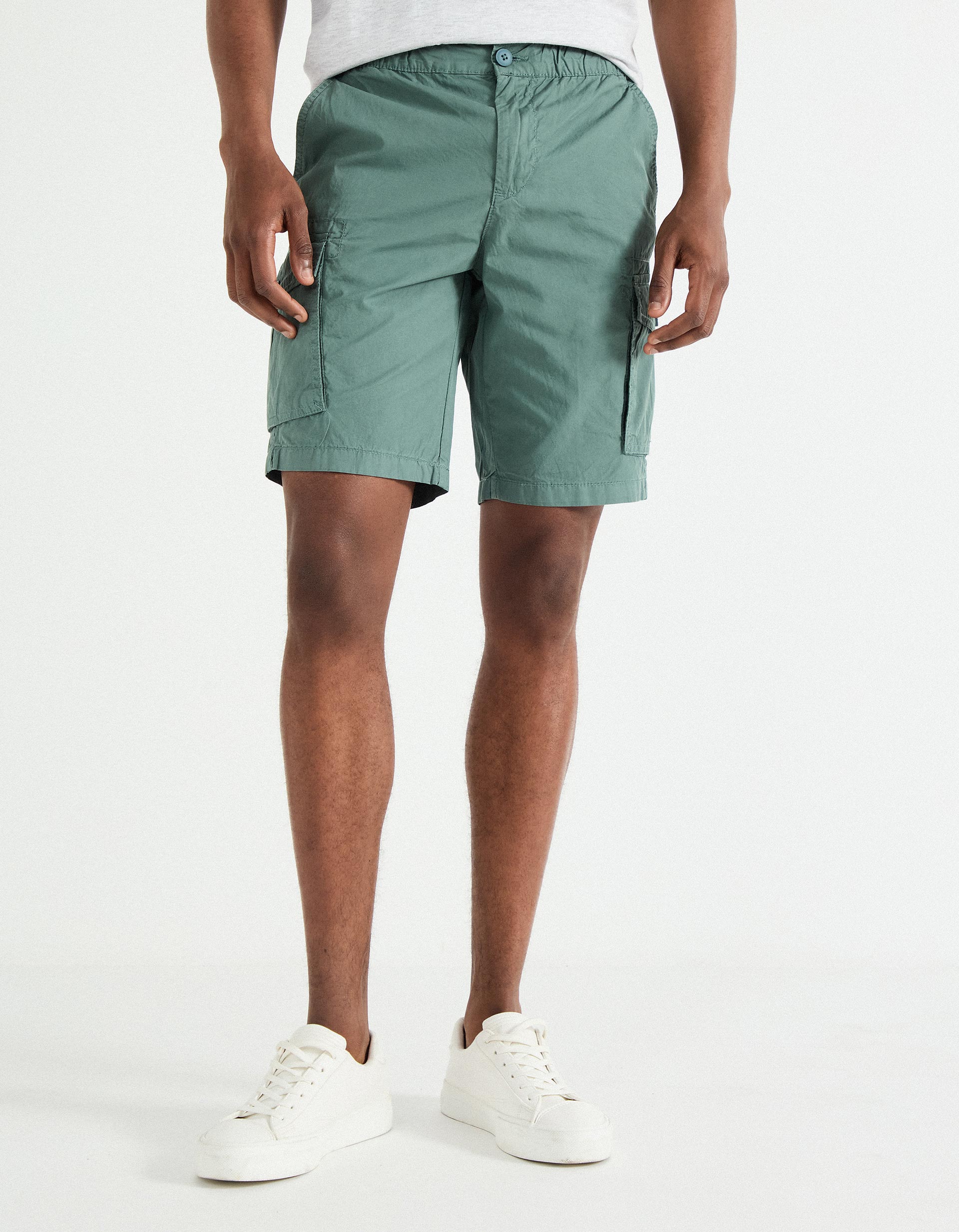 Calções Cargo, Homem, Verde Escuro