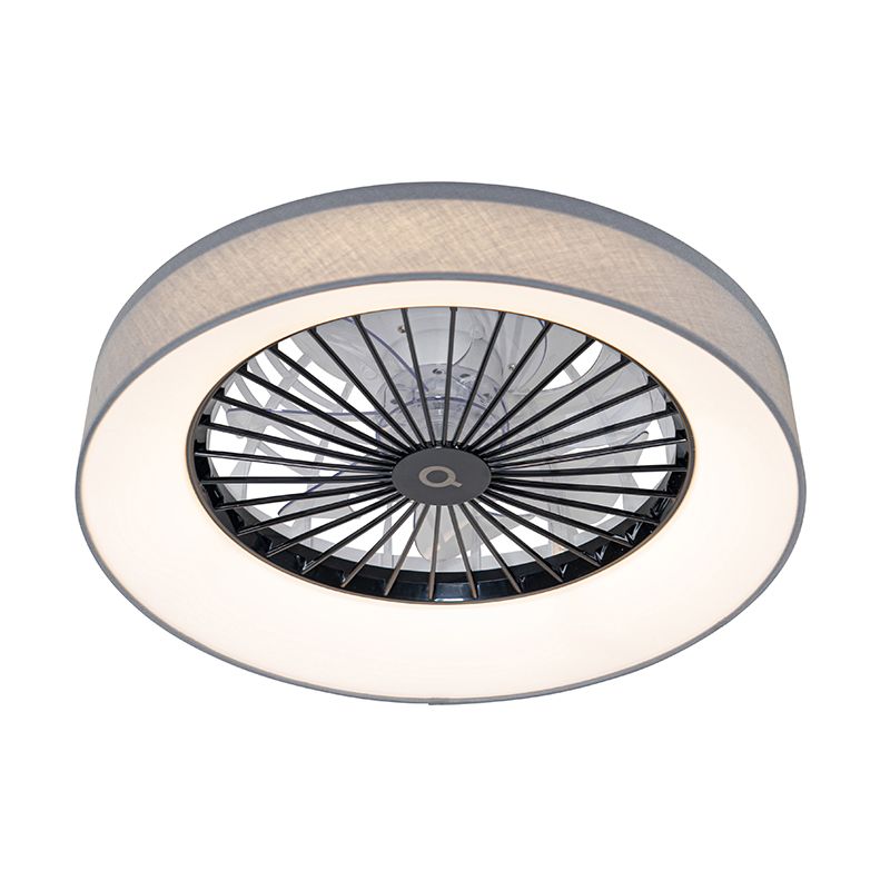 Plafondventilator grijs met ster effect 47cm incl. LED dimbaar met afstandsbediening - Emily
