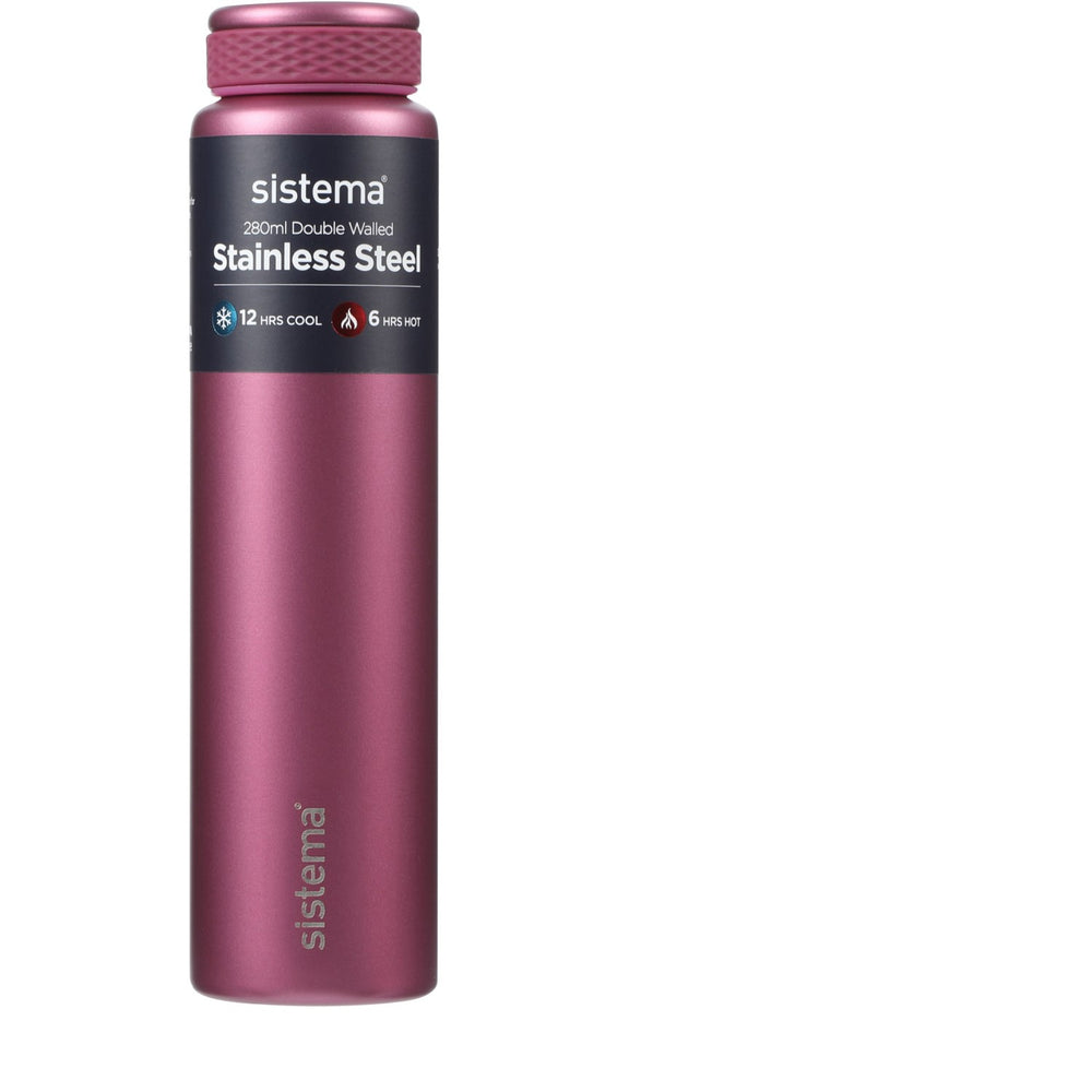 Køb Sistema Fig Purple Stainless Steel Drikkedunk 280 Ml
