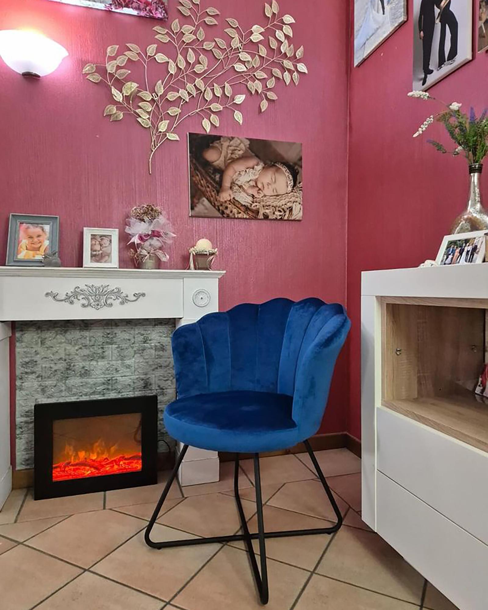 Fauteuil LOVELOCK Fluweel Marineblauw