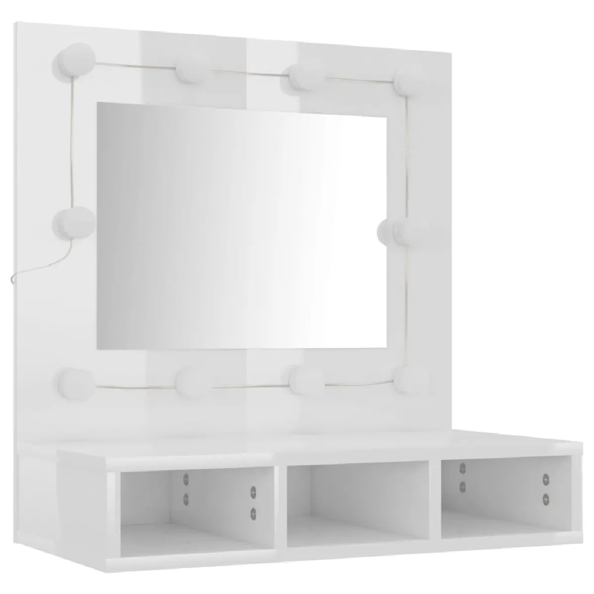 Helloshop26 Armoire miroir led 60 cm Blanc brillant