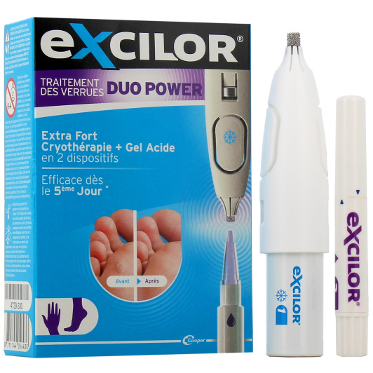 Solution 2 en 1 Traitement des verrues Duo Power Excilor
