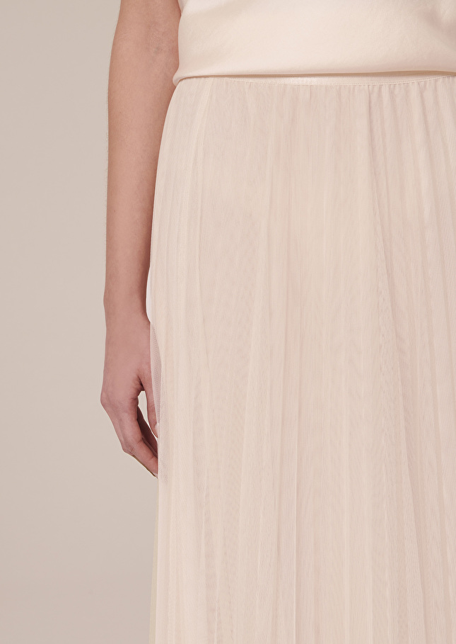 Jupe Julietteécrue en tulle plissée