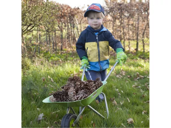 Kit petit jardinier accessoires pour enfant en métal Gants + petits outils + brouette + arrosoir