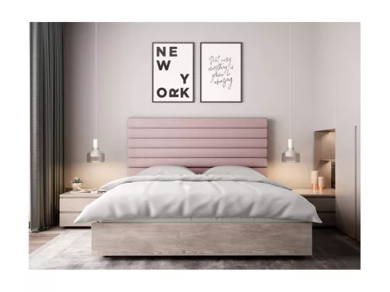 Tête de lit en tissu LUCA - Rose, Largeur - 140 cm