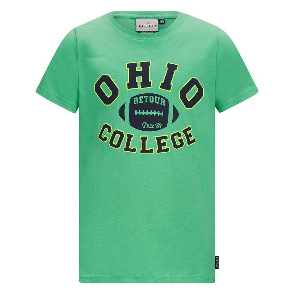Retour Jeans T-shirt Victor met printopdruk frisgroen