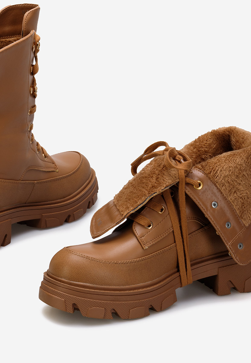 Bottines rangers femme kaki Deriene