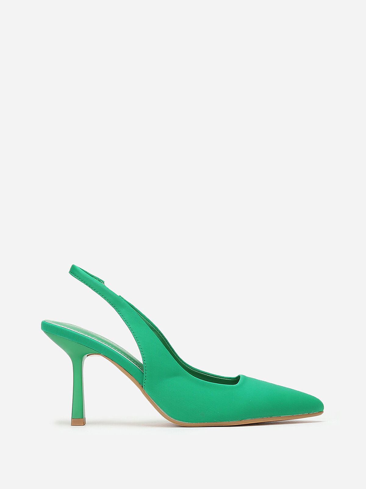 Escarpins ouverts pointus à talon fin- Vert