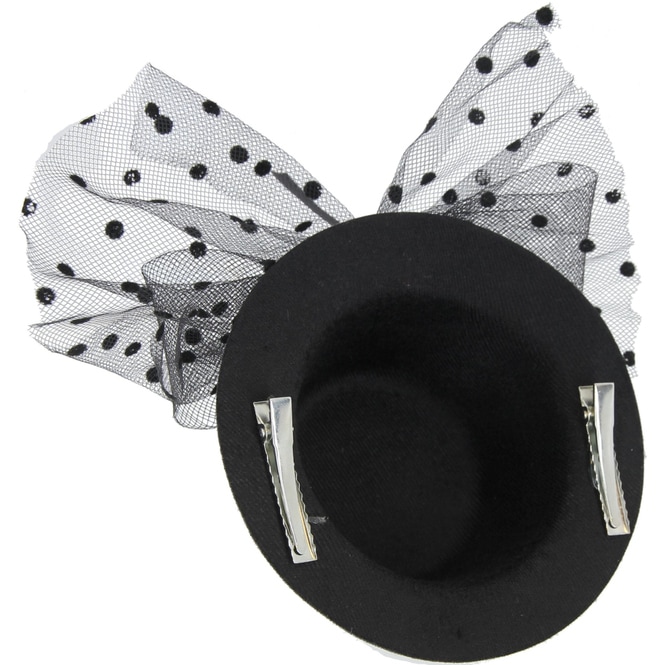 Mini-Hut - mit Clips - schwarz
