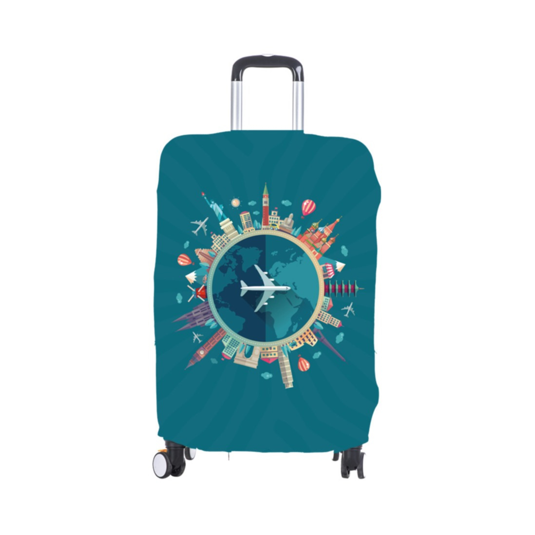 (60x40x23cm) Stoff Reise Kofferhülle Luggage Cover Schutz Gepäck Abdeckung - Grün