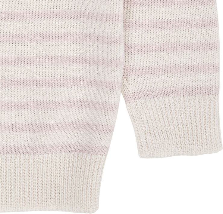 Copenhagen Colors MERINO CLASSIC STRIPED PULLOVER Cream/dusty rose