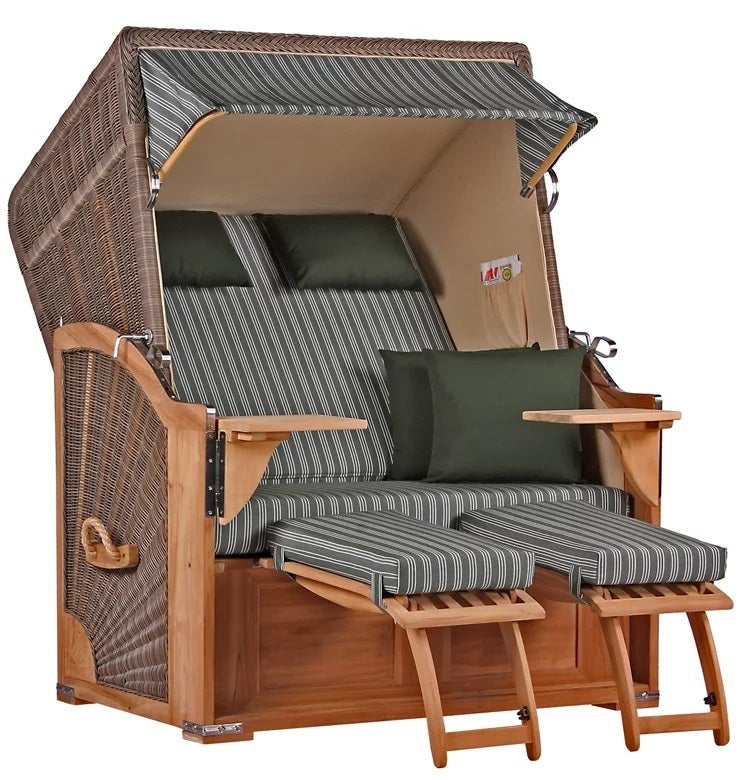 Strandstoel Nordstrand Teak PE grijs Design 504