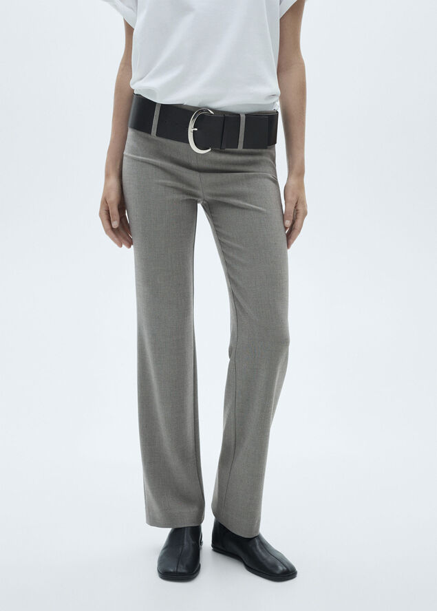 MANGO Belt straight-fit trousers 92