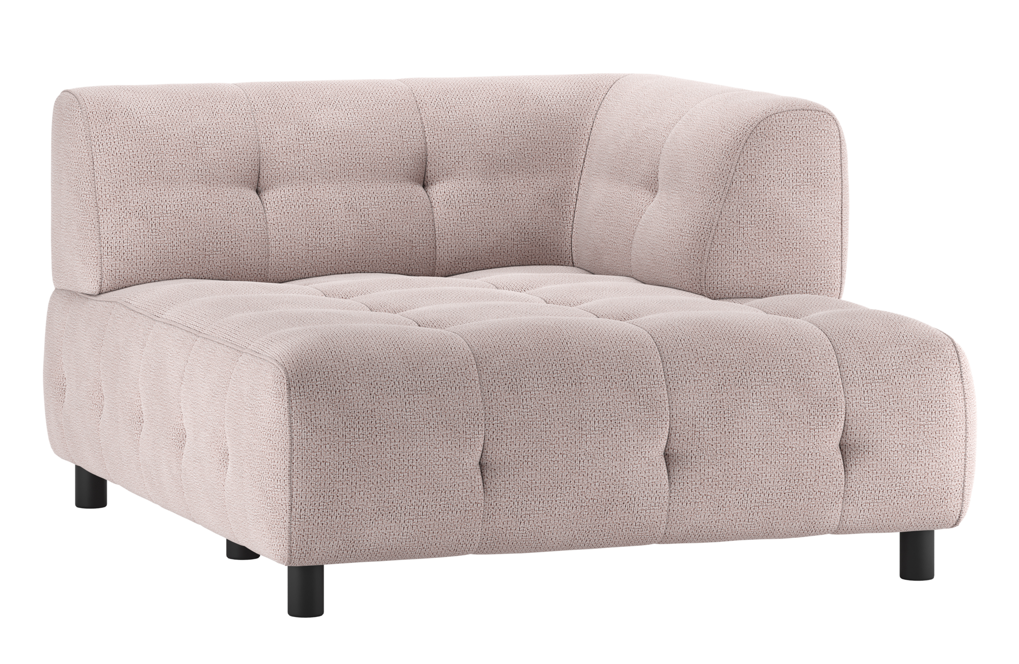 WOOODS 1,5-zits chaise longue met arm rechts Louis - Chenille Louis 1,5-zits chaise longue met arm rechts Chenille - Mauve