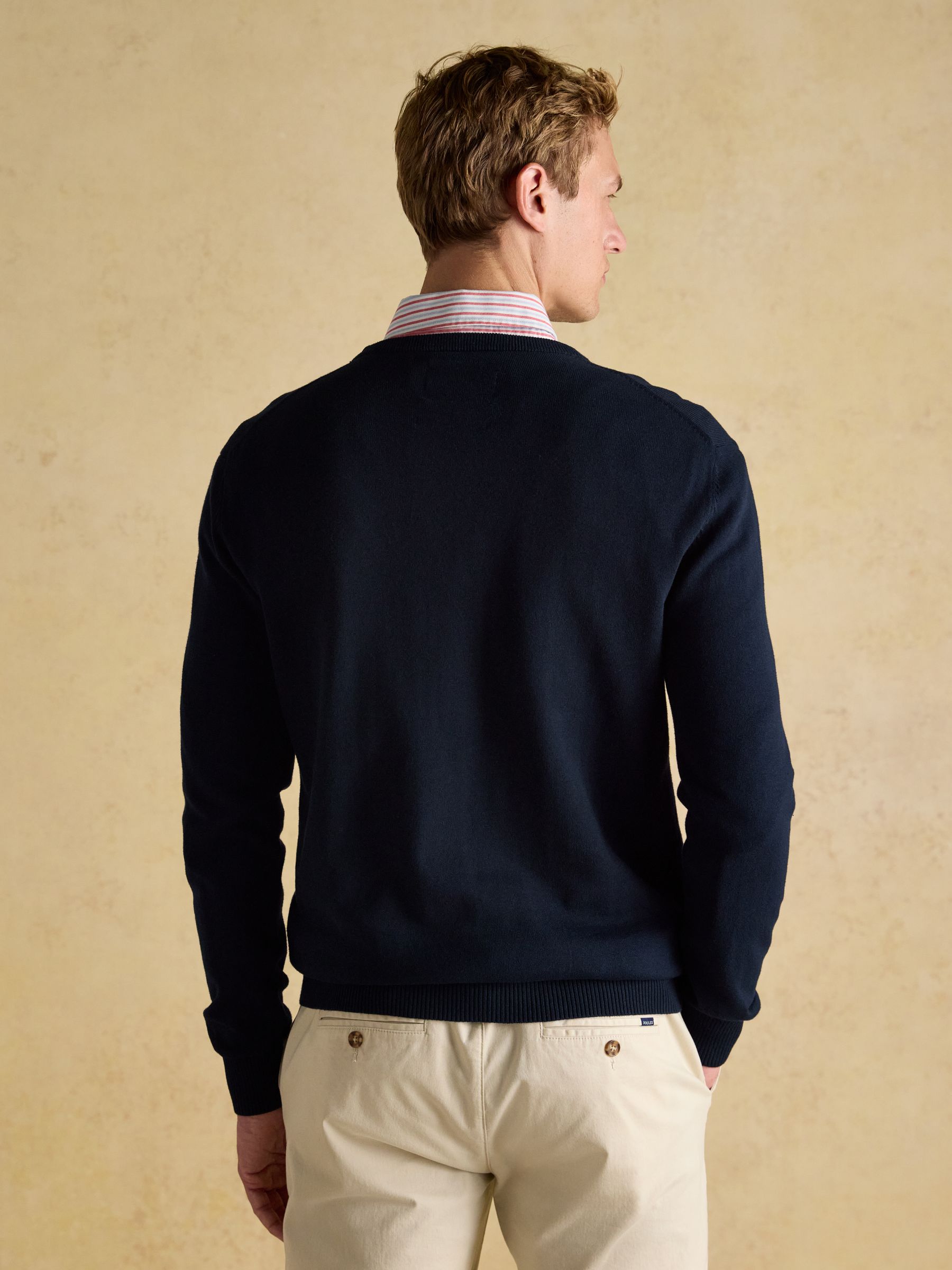 Donkerblauw - Joules Hillside gebreide trui met ronde hals