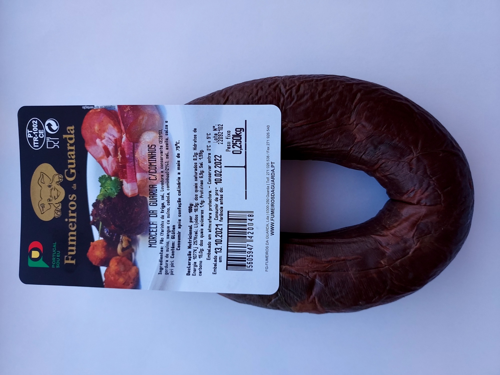 MORCELA FUMEIROS DA GUARDA COM COMINHOS 250 G