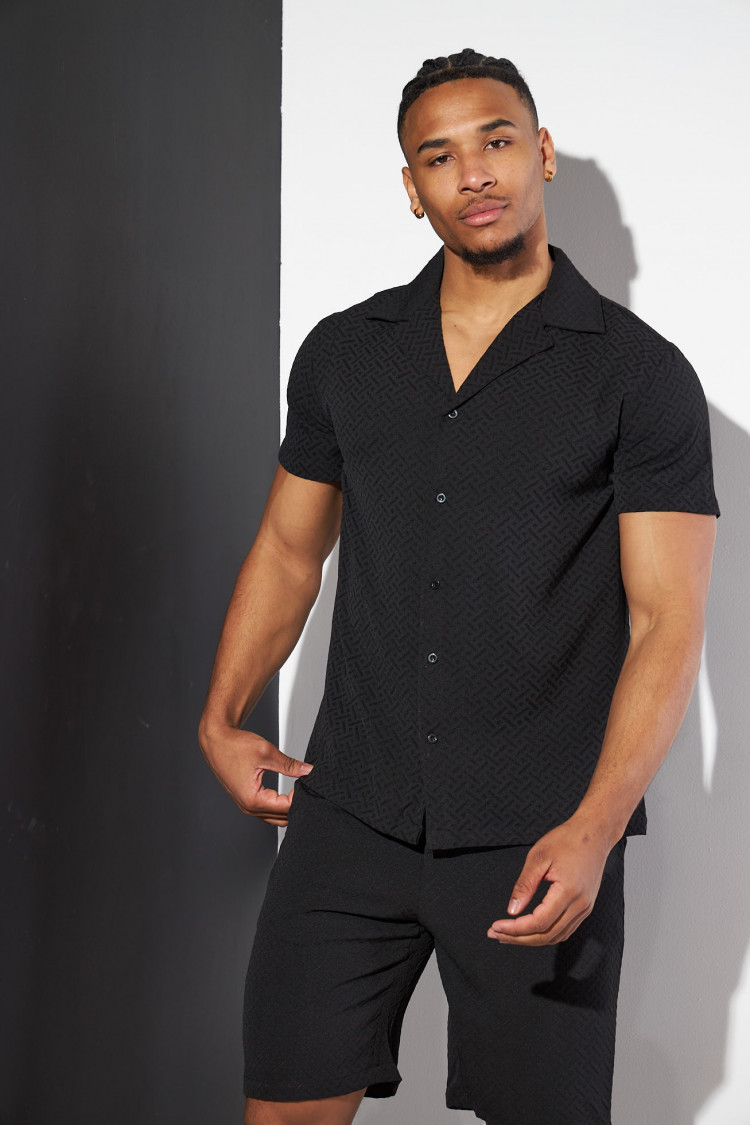 Ensemble 2 pièces chemise + short noir