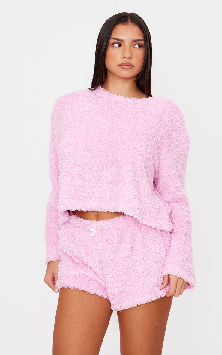 Rose Short De Pyjama En Polaire Douillette