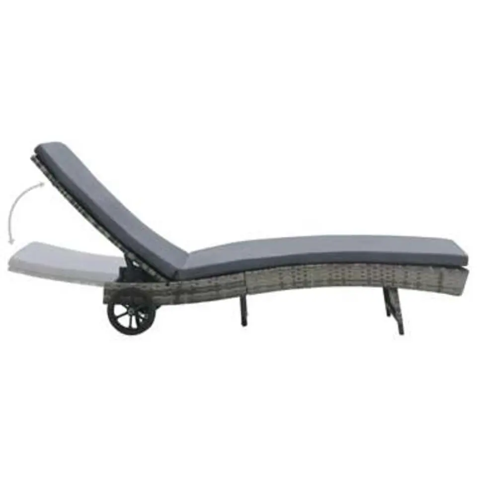 vidaXL - Ligbed - Antraciet - Poly rattan