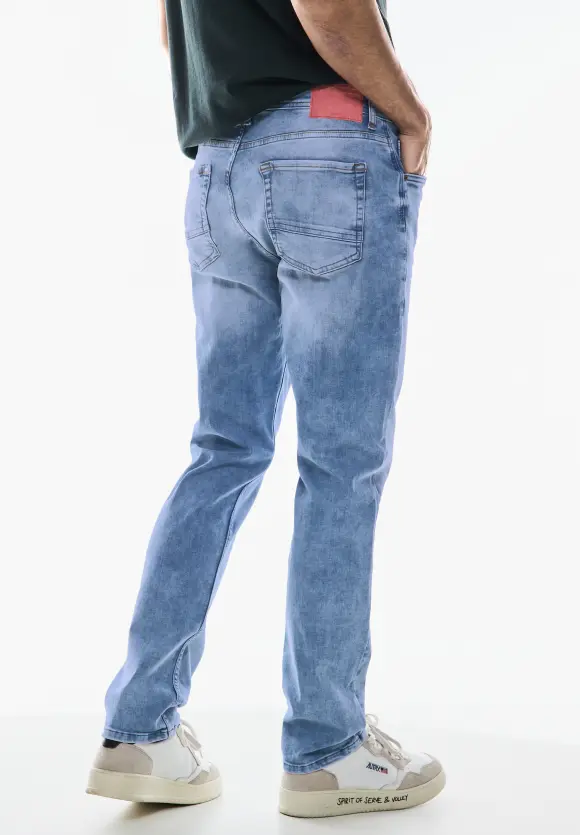Bleached Regular Fit Jeans - light blue wash