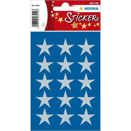 HERMA Sticker Sterne 5-zackig silber