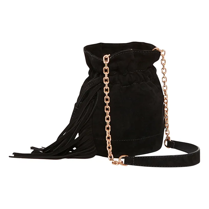 Vanessa Bruno Sac Bourse Mini Frange Othilia Chèvre Velours | Noir