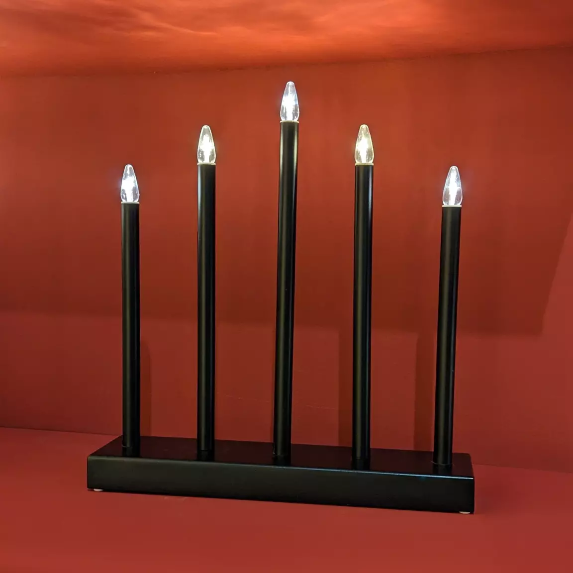 Bougeoir lumineux à piles 5 LED (H40 cm) Christmas Blanc chaud