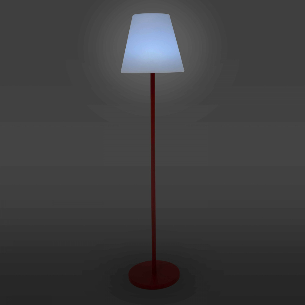 Lampadaire droit à led en acier rouge